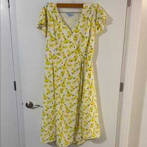 Draper James Yellow Lemon Wrap Dress